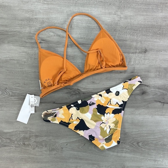 ☀️ROXY☀️ MIND OF FREEDOM FIXED TRI CLASSIC CHEEKY PANT AOP BIKINI SET - Picture 9 of 13